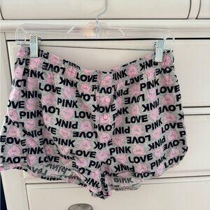 PINK logo pajama shorts